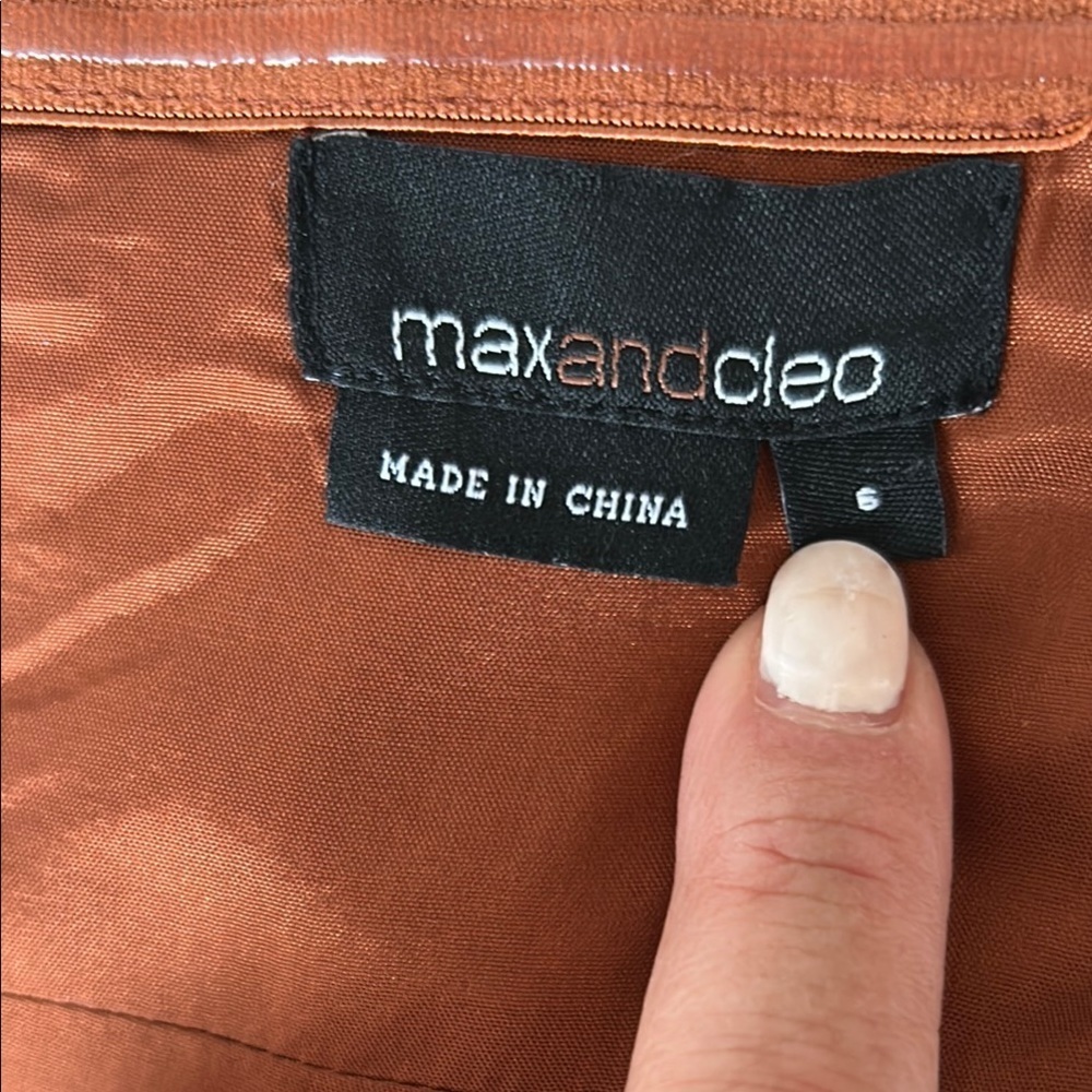 Max & Cleo Strapless Cocktail Dress – Rust Size 6 party wedding - Picture 10 of 10